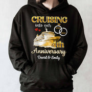Cruising Into Our Anniversary, Cruise Ship and Rings - Personalized Custom Unisex T-shirt, Hoodie - CPL1283_BBAS