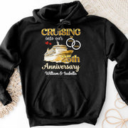 Cruising Into Our Anniversary, Cruise Ship and Rings - Personalized Custom Unisex T-shirt, Hoodie - CPL1283_BBAS