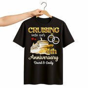 Cruising Into Our Anniversary, Cruise Ship and Rings - Personalized Custom Unisex T-shirt, Hoodie - CPL1283_BBAS