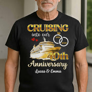 Cruising Into Our Anniversary, Cruise Ship and Rings - Personalized Custom Unisex T-shirt, Hoodie - CPL1283_BBAS