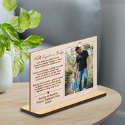 Walk alongside me, Daddy, Father Walking With Daughter - Personalized Custom 2-Layer Wood Plaque With Flat Base - DAD110_WPLA