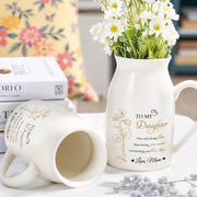 Mother To Daughter Love And Flowers Emotional Message - Personalized Ceramic Flower Vase - DAU106_CEV