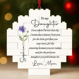 To My Daughter Birth Month Flower Circle Puzzle Ornament - Personalized Custom Circle Puzzle Ornament - DAU403_CBO