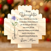 To My Daughter Birth Month Flower Circle Puzzle Ornament - Personalized Custom Circle Puzzle Ornament - DAU403_CBO