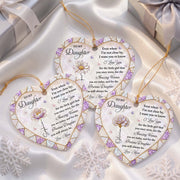 To My Daughter Even When I Am Not Close By Flower Butterfly - Personalized Custom Ceramic Ornament With Heart Shape - DAU576_HCE