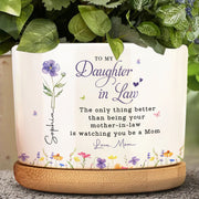 To My Daughter In Law - Personalized Ceramic Plant Pot - DILA096_CEP