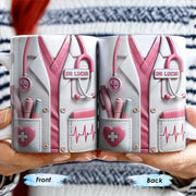 Medical Appreciation Design With Stethoscope and Pocket Details - Personalized Custom Coffee Mug - DOC002_MG