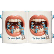 Unique Gift For Dental Professionals And Teeth Enthusiasts - Personalized Custom Accent Mug - DOC069_AMUG