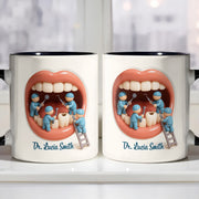 Unique Gift For Dental Professionals And Teeth Enthusiasts - Personalized Custom Accent Mug - DOC069_AMUG