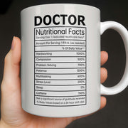 Doctor Nutritional Facts Dedicated Healthcare Hero - Personalized Custom Coffee Mug - DOC092_MG
