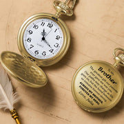 To My Brother, Forever My Hero Pocket Watch - Personalized Custom Pocket Watch - FAM048_GWATCH