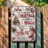 Twas The Night Before Christmas With Tree Mouse And Stocking - Personalized Metal Sign - FAM1051_MSIGN