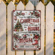 Twas The Night Before Christmas With Tree Mouse And Stocking - Personalized Metal Sign - FAM1051_MSIGN
