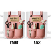 HAIRSTYLIST, Scissors, Hair Spray, Comb - Personalized Custom Coffee Mug - FAM321_MG