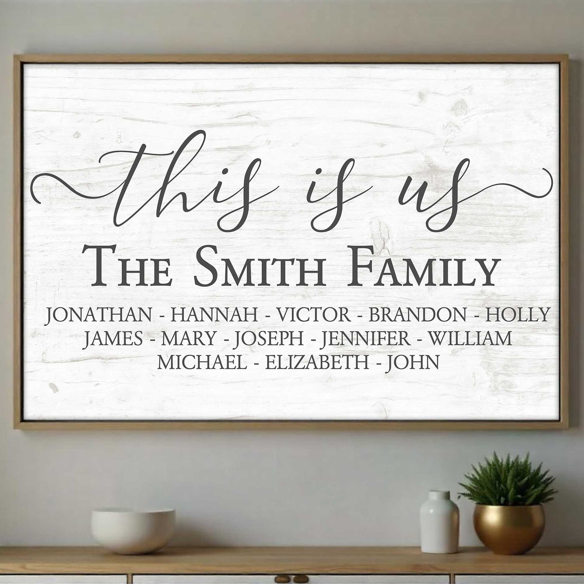 This Is Us, Elegant Family Name Display - Personalized Custom Horizontal Poster - FAM414_HPOS