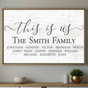 This Is Us, Elegant Family Name Display - Personalized Custom Horizontal Poster - FAM414_HPOS