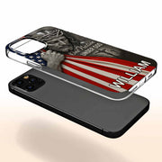 One Nation Under God With Jesus And American Flag - Personalized Clear Phone Case - FTH088_PHC