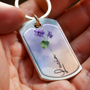 Straighten Your Crown Inspirational Quote With Flowers - Personalized Custom Keychain - GDT217_KCH