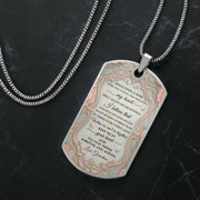 To My Granddaughter Once Upon A Time Flower And Butterfly - Personalized Custom Dog Tag Necklace - GDT557_DTNECK