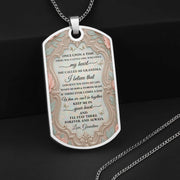 To My Granddaughter Once Upon A Time Flower And Butterfly - Personalized Custom Dog Tag Necklace - GDT557_DTNECK