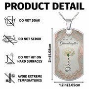 To My Granddaughter Once Upon A Time Flower And Butterfly - Personalized Custom Dog Tag Necklace - GDT557_DTNECK