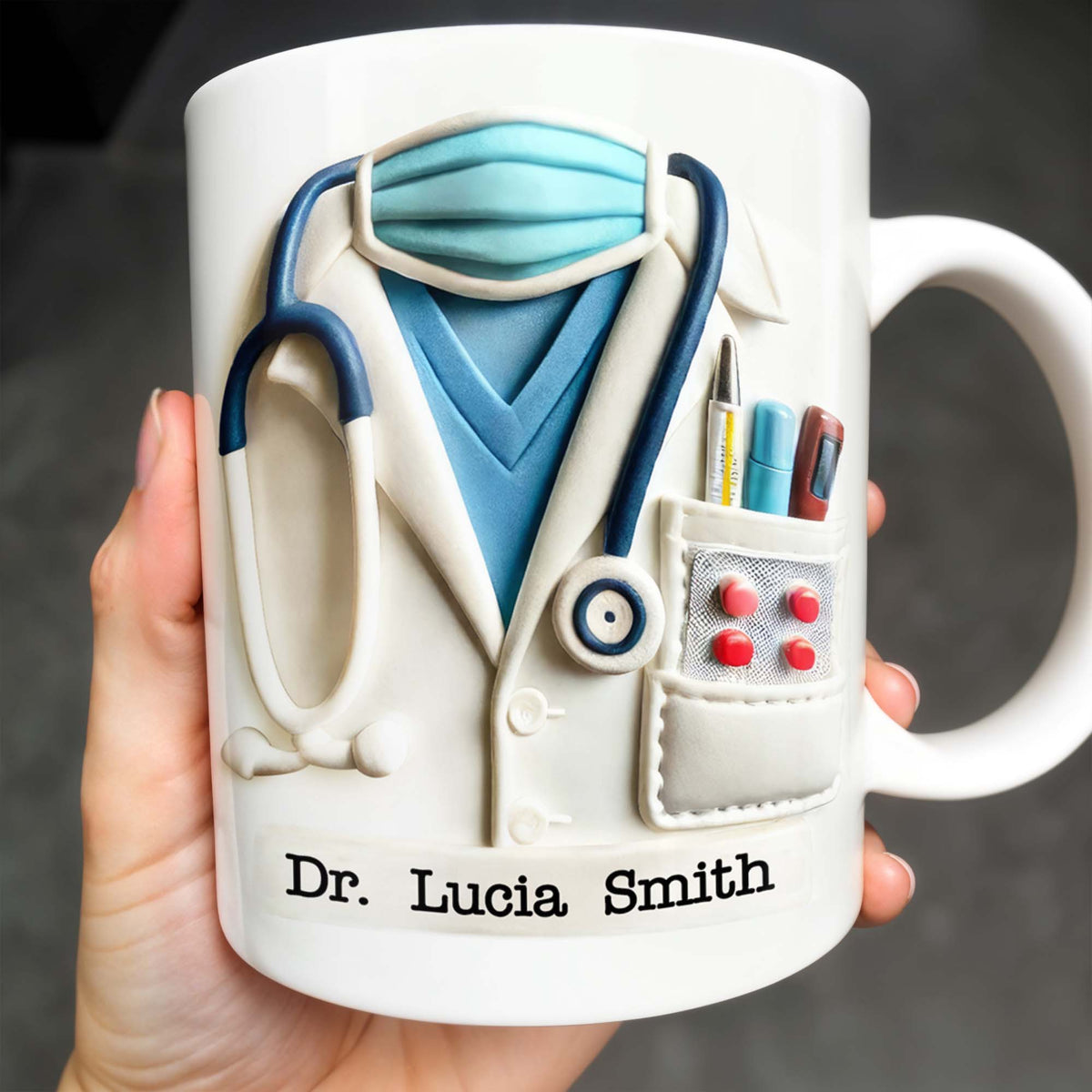 Celebrate Everyday Heroes With Medical Professional Gifts, Stethoscope And Mask - Personalized Custom Coffee Mug - GRAD040_MG