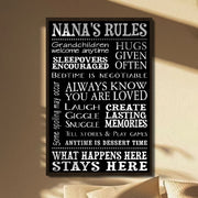 Nana's Rules Grandchildren Welcome Anytime Hugs Given Often Typography Poster - Personalized Custom Vertical Poster - GRM130_VPOS