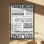 Nana's Rules Grandchildren Welcome Anytime Hugs Given Often Typography Poster - Personalized Custom Vertical Poster - GRM130_VPOS