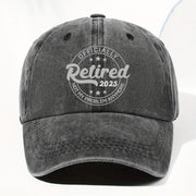 Officially Retired Not My Problem Anymore Cap - Personalized Custom Washed Denim Cap - GRP046_WDCAP