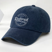 Officially Retired Not My Problem Anymore Cap - Personalized Custom Washed Denim Cap - GRP046_WDCAP