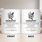 Hairapist Scissor Wielding Miracle Working Creative Genius Flower Scissors Comb - Personalized Custom Coffee Mug - HAIR019_MG