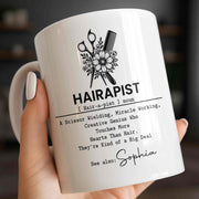 Hairapist Scissor Wielding Miracle Working Creative Genius Flower Scissors Comb - Personalized Custom Coffee Mug - HAIR019_MG