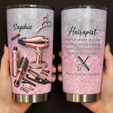 Hairapist Scissor Wielding Miracle Working Hair Stylist Tools Glitter Design - Personalized Custom Stainless Steel Tumbler 20oz 30oz - HAIR063_TB