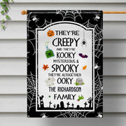 Creepy Kooky Mysterious & Spooky Family Flag - Personalized Flag - HALW027_GAF
