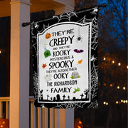 Creepy Kooky Mysterious & Spooky Family Flag - Personalized Flag - HALW027_GAF