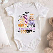 My First Halloween Just Here For The Boobies - Personalized Custom Baby Onesie - HALW031_ONES