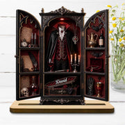 Vampire's Hidden Lair Of The Undead With Gothic Suit And Coffin - Personalized Custom 2-Layer Wood Plaque With Flat Base - HALW113_WPLA