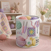 Yarn Love Crochet Hooks And Yarn Balls Organizing Basket - Personalized Basket - HOB007_BASK