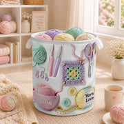 Yarn Love Crochet Hooks And Yarn Balls Organizing Basket - Personalized Basket - HOB007_BASK