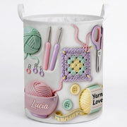 Yarn Love Crochet Hooks And Yarn Balls Organizing Basket - Personalized Basket - HOB007_BASK