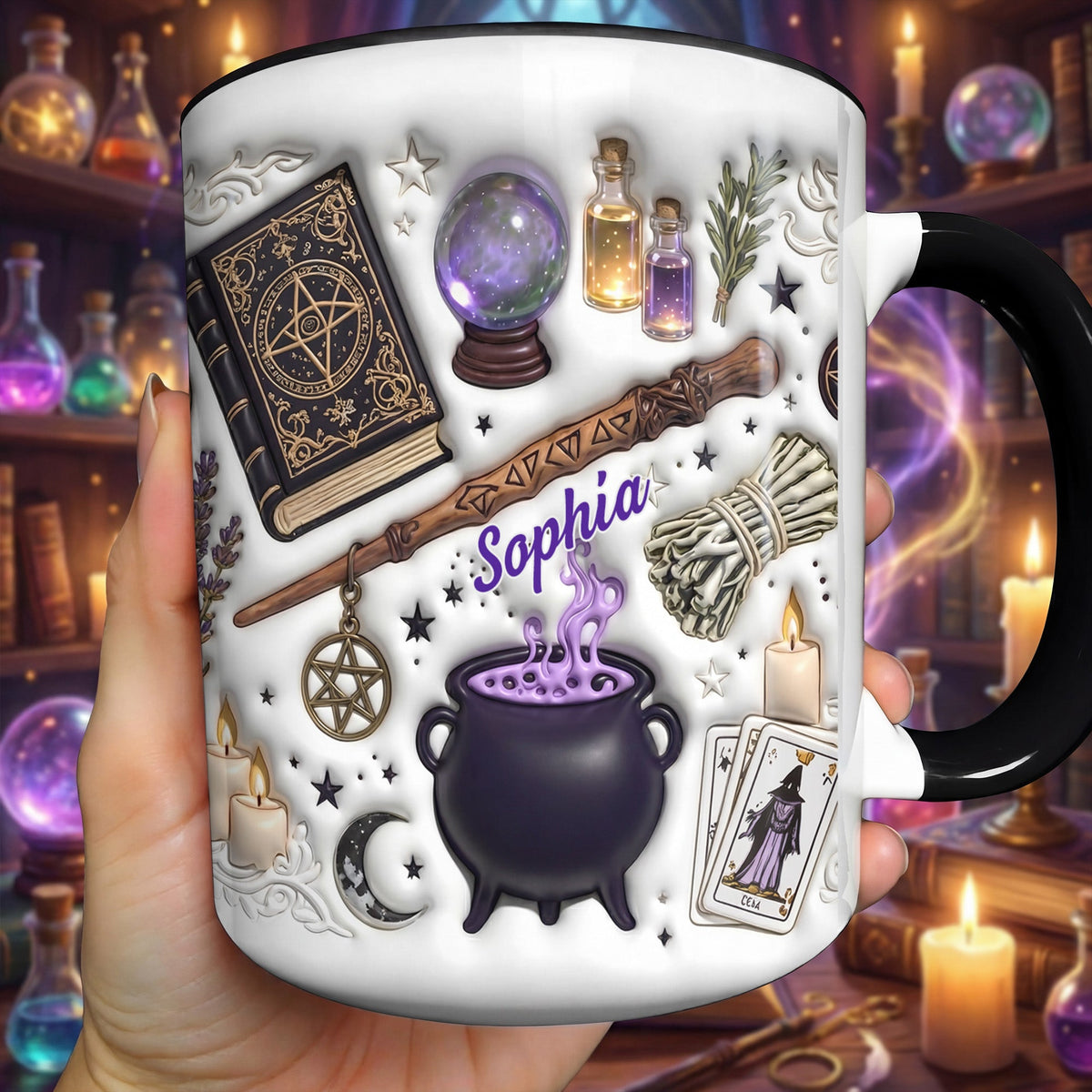 Embrace Your Inner Magic Cauldron And Witchy Essentials - Personalized Custom Accent Mug - HOB141_AMUG