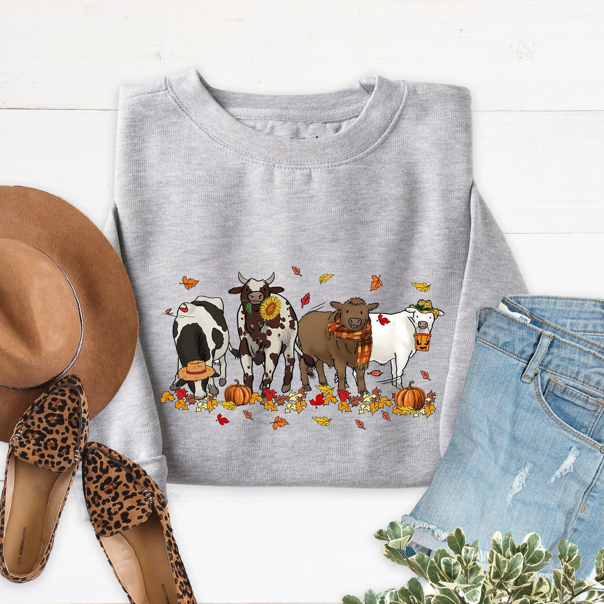 Cows Pumpkins Sweatshirt