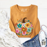 Pumpkin Boho Floral Sweatshirt