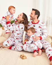 Christmas Reindeer and Snowman Print Matching Family Christmas Pajamas