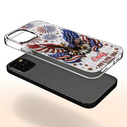 Independence Day Bald Eagle With American Flag And Fireworks - Personalized Clear Phone Case - INDE487_PHC