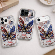 Independence Day Bald Eagle With American Flag And Fireworks - Personalized Clear Phone Case - INDE487_PHC