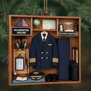 Proud Moment For Our Captain, Airline Uniform And Travel Essentials - Personalized Custom Wood Ornament, Custom Shaped - JBS042_WDO