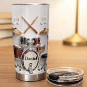 A Passion For Rhythm Drum Set And Musical Notes - Personalized Custom Stainless Steel Tumbler 20oz 30oz - JBS135_TB