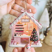 Where Every Nail Is A Masterpiece Nail Salon Polish Station - Personalized Custom Wood Ornament, Custom Shaped - JBS354_WDO