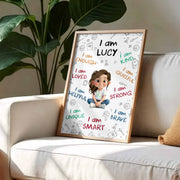 I Am Enough, Loved, Helpful, Unique, Smart - Personalized Custom Vertical Poster - KID243_VPOS